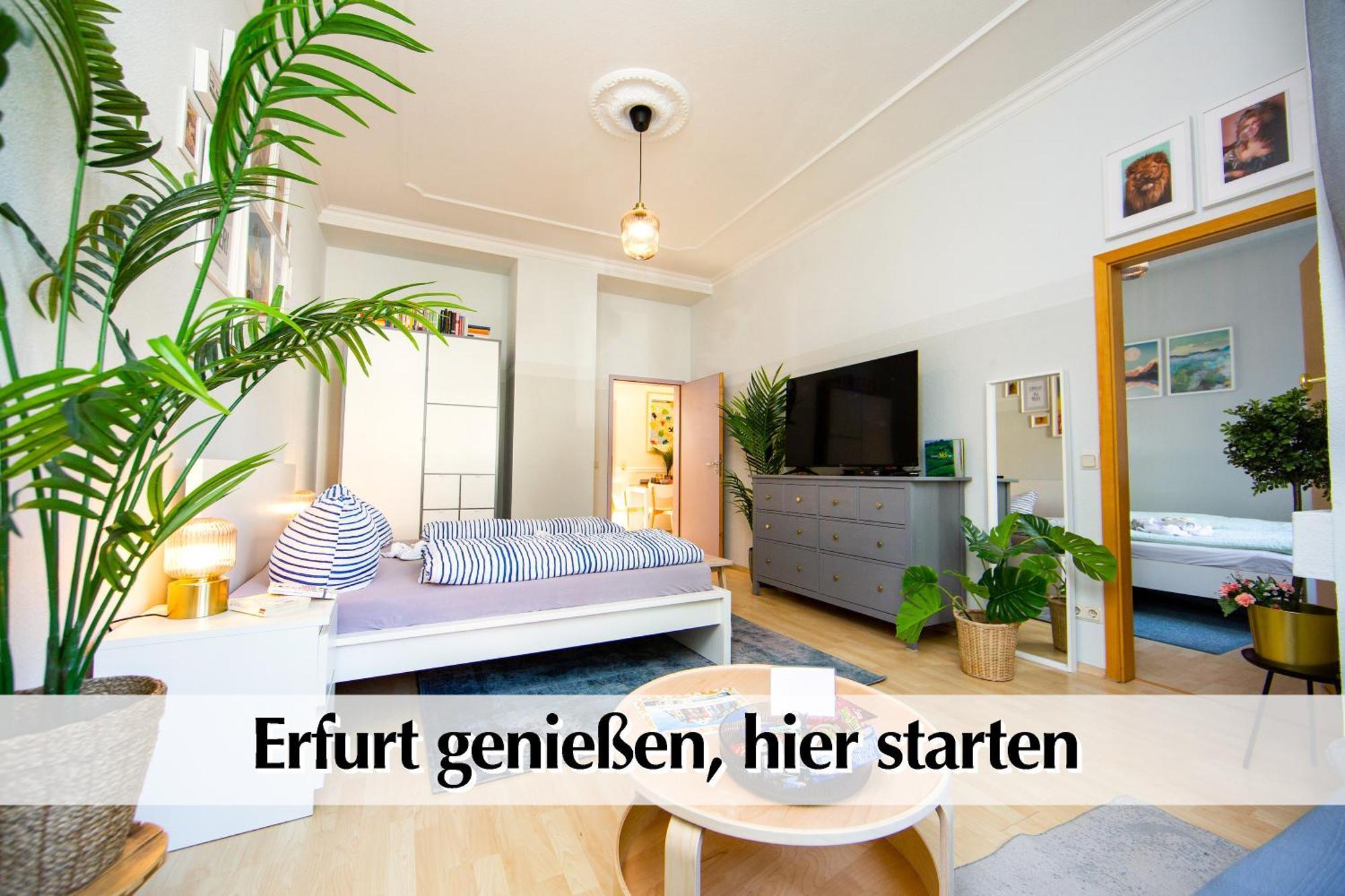 12 Fewos Im Jugendstilhaus Mit Aufzug, Terrasse, Kingsize-Bett, Smart-Tv, Etc Erfurt Kamer foto
